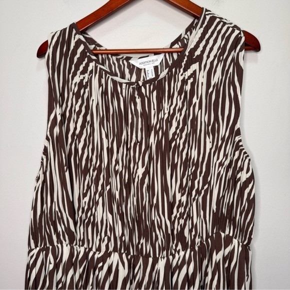 Addition Elle Zebra Animal Print Pleated
Sleeveless Midi Dress A-Line Size 20 - Picture 4 of 10